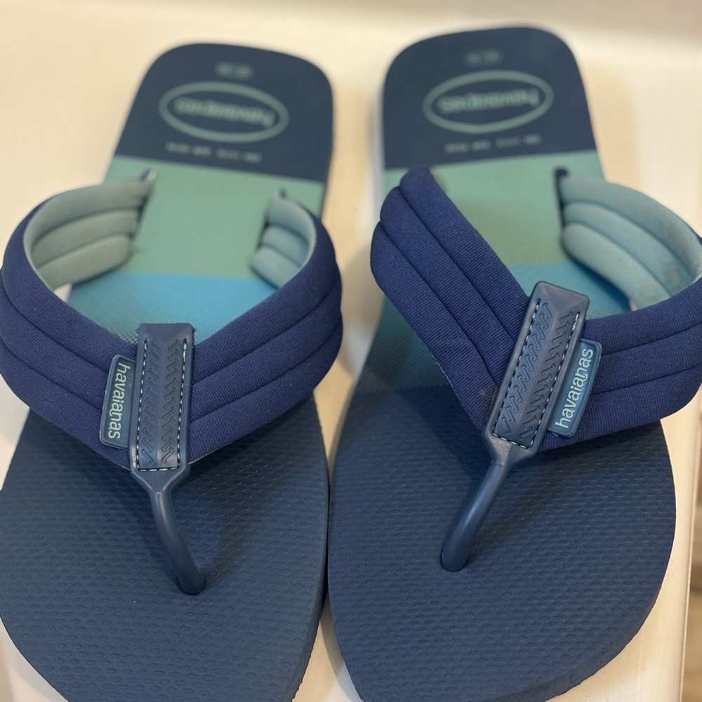 Havaianas Navy and Teal Flip Flops
